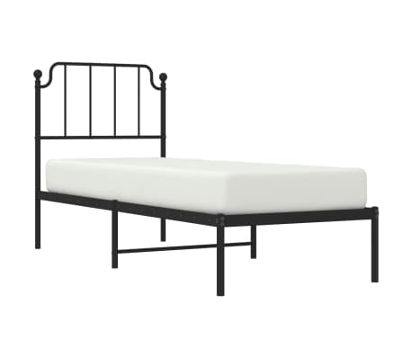 vidaXL Bedframe met hoofdbord metaal zwart 80x200 cm