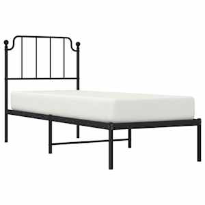 vidaXL Bedframe met hoofdbord metaal zwart 80x200 cm