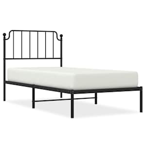 Kovový rám postele s čelem černý 90 x 200 cm - obrázek 2