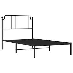Kovový rám postele s čelem černý 100 x 200 cm - obrázek 5