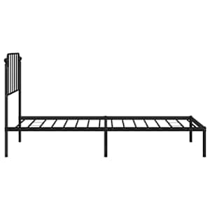 Kovový rám postele s čelem černý 100 x 200 cm - obrázek 7