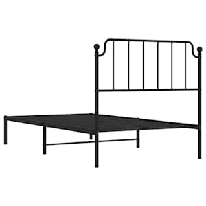 Kovový rám postele s čelem černý 100 x 200 cm - obrázek 8