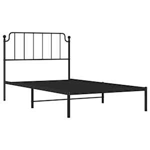 Kovový rám postele s čelem černý 107 x 203 cm - obrázek 4