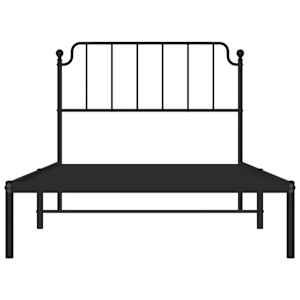 Kovový rám postele s čelem černý 107 x 203 cm - obrázek 5