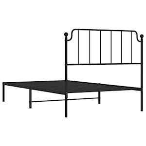 Kovový rám postele s čelem černý 107 x 203 cm - obrázek 7