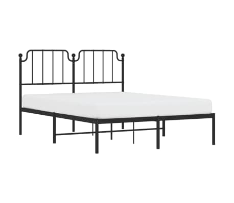 vidaXL Cadru de pat metalic cu tăblie, negru, 140x200 cm