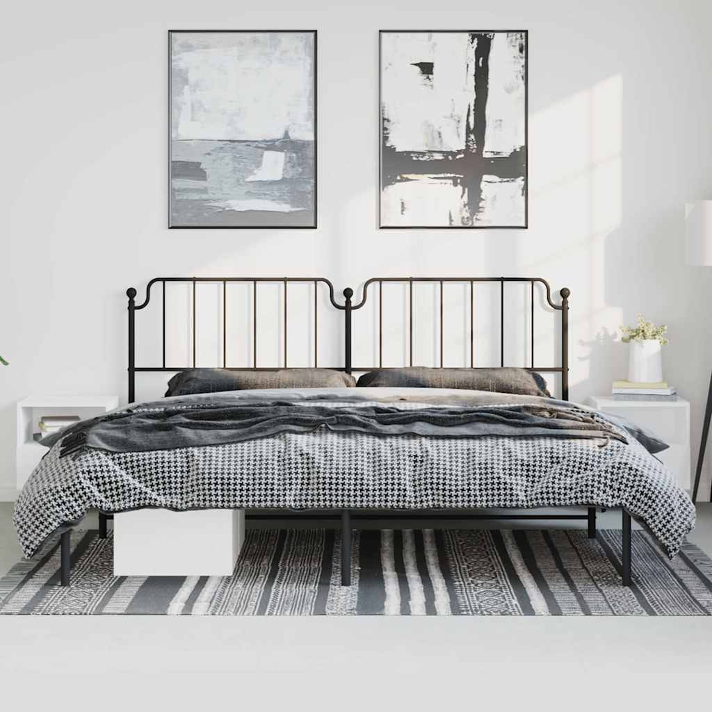 vidaXL Bedframe met hoofdbord metaal zwart 183x213 cm afbeelding
