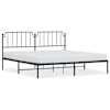vidaXL metallist voodiraam peatsiga, must, 193x203 cm