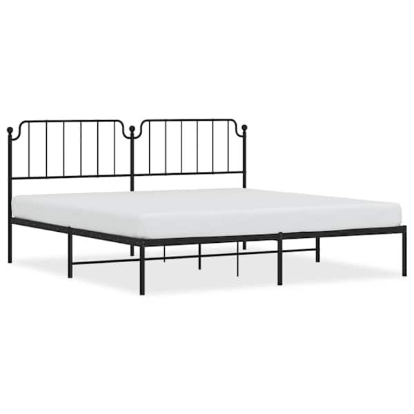 vidaXL metallist voodiraam peatsiga, must, 193x203 cm