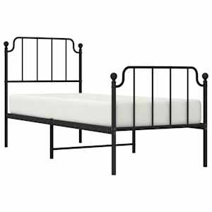 vidaXL Metal Bed Frame without Mattress with Footboard&nbsp;Black 80x200cm