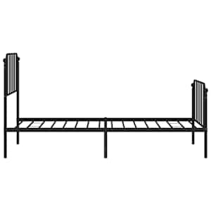 Kovový rám postele s hlavovým a nožním čelem černý 90 x 200 cm - obrázek 6
