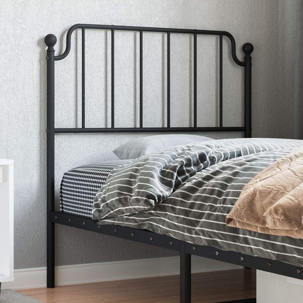 vidaXL Metallinen sängynpääty musta 90 cm