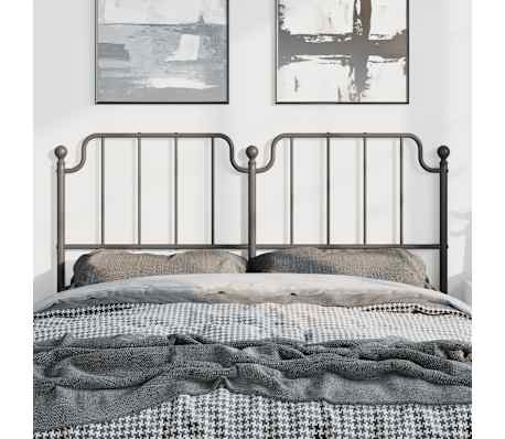 vidaXL T&ecirc;te de lit de remplacement m&eacute;tal noir 150 cm