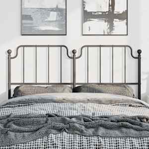 vidaXL T&ecirc;te de lit de remplacement m&eacute;tal noir 150 cm