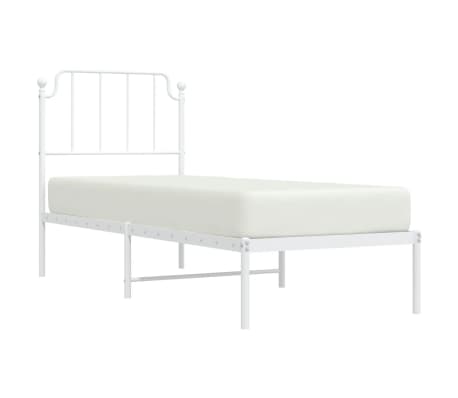 vidaXL Cadre de lit m&eacute;tal sans matelas avec t&ecirc;te de lit blanc 80x200cm