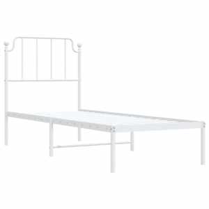 Kovový rám postele s čelem bílý 80 x 200 cm - obrázek 4