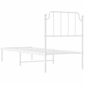 Kovový rám postele s čelem bílý 80 x 200 cm - obrázek 7