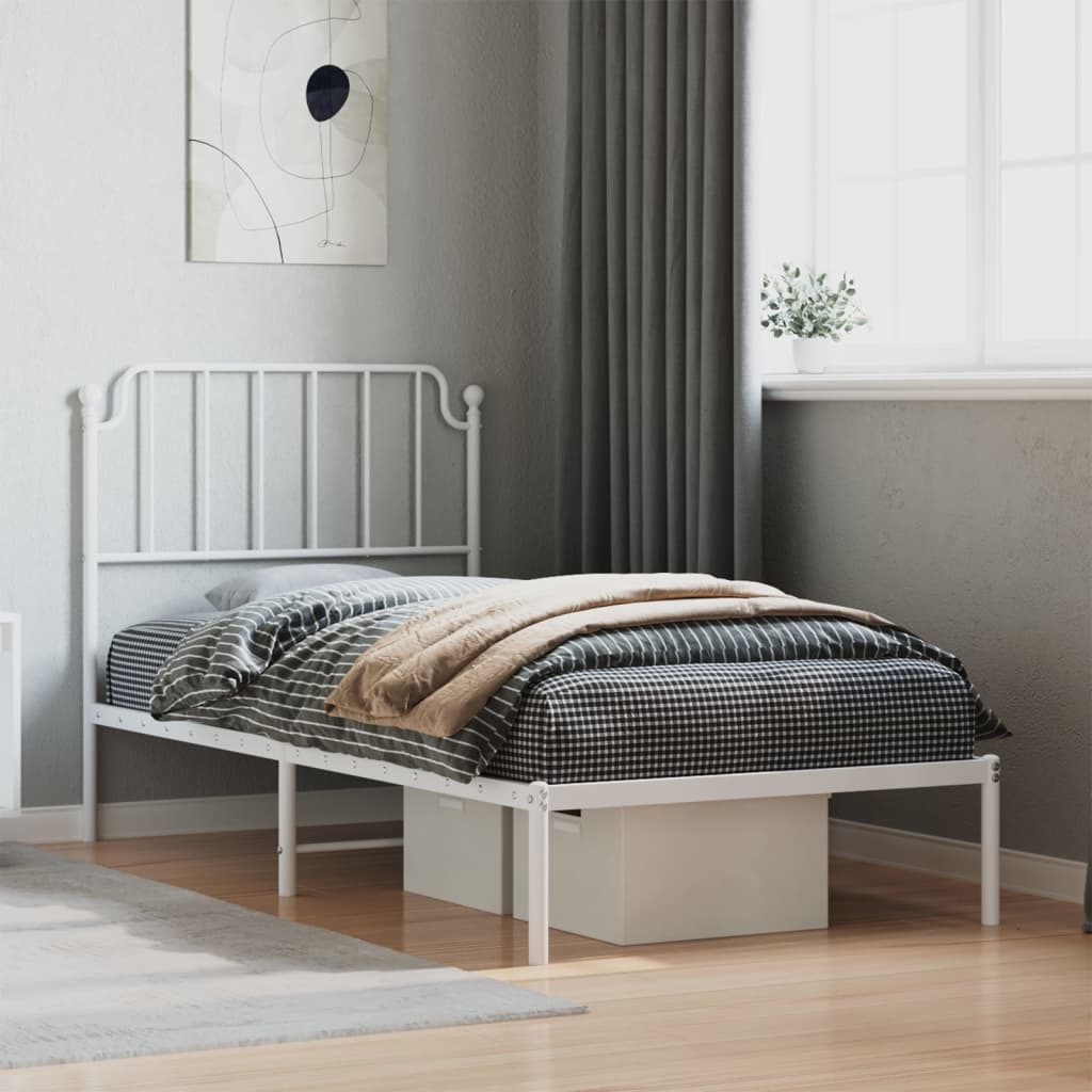 Metalni okvir za krevet s uzglavljem bijeli 90 x 190 cm Kreveti i dodaci za krevete Naručite namještaj na deko.hr