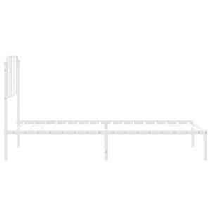 Kovový rám postele s čelem bílý 90 x 200 cm - obrázek 6