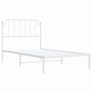 Kovový rám postele s čelem bílý 100 x 200 cm - obrázek 5