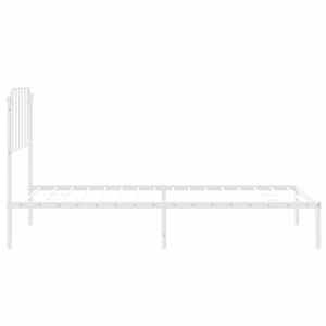 Kovový rám postele s čelem bílý 100 x 200 cm - obrázek 7