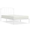 vidaXL metallist voodiraam peatsiga, valge, 107x203 cm