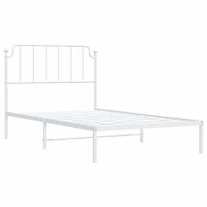 Kovový rám postele s čelem bílý 107 x 203 cm - obrázek 4