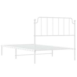 Kovový rám postele s čelem bílý 107 x 203 cm - obrázek 7