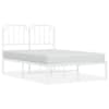 vidaXL metallist voodiraam peatsiga, valge, 120x190 cm