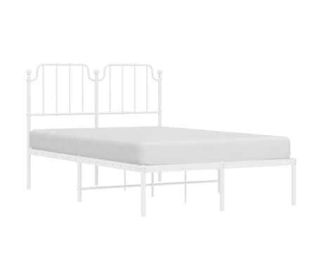 vidaXL Estrutura de cama com cabeceira 120x190 cm metal branco