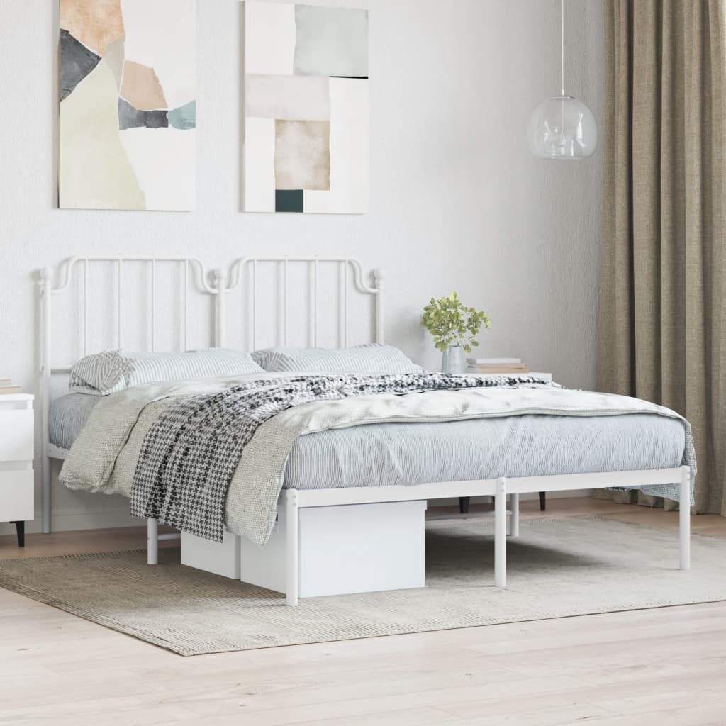 Metalni okvir za krevet s uzglavljem bijeli 140 x 200 cm Kreveti i dodaci za krevete Naručite namještaj na deko.hr