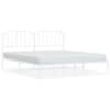 vidaXL metallist voodiraam peatsiga, valge, 160x200 cm