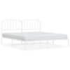 vidaXL metallist voodiraam peatsiga, valge, 183x213 cm