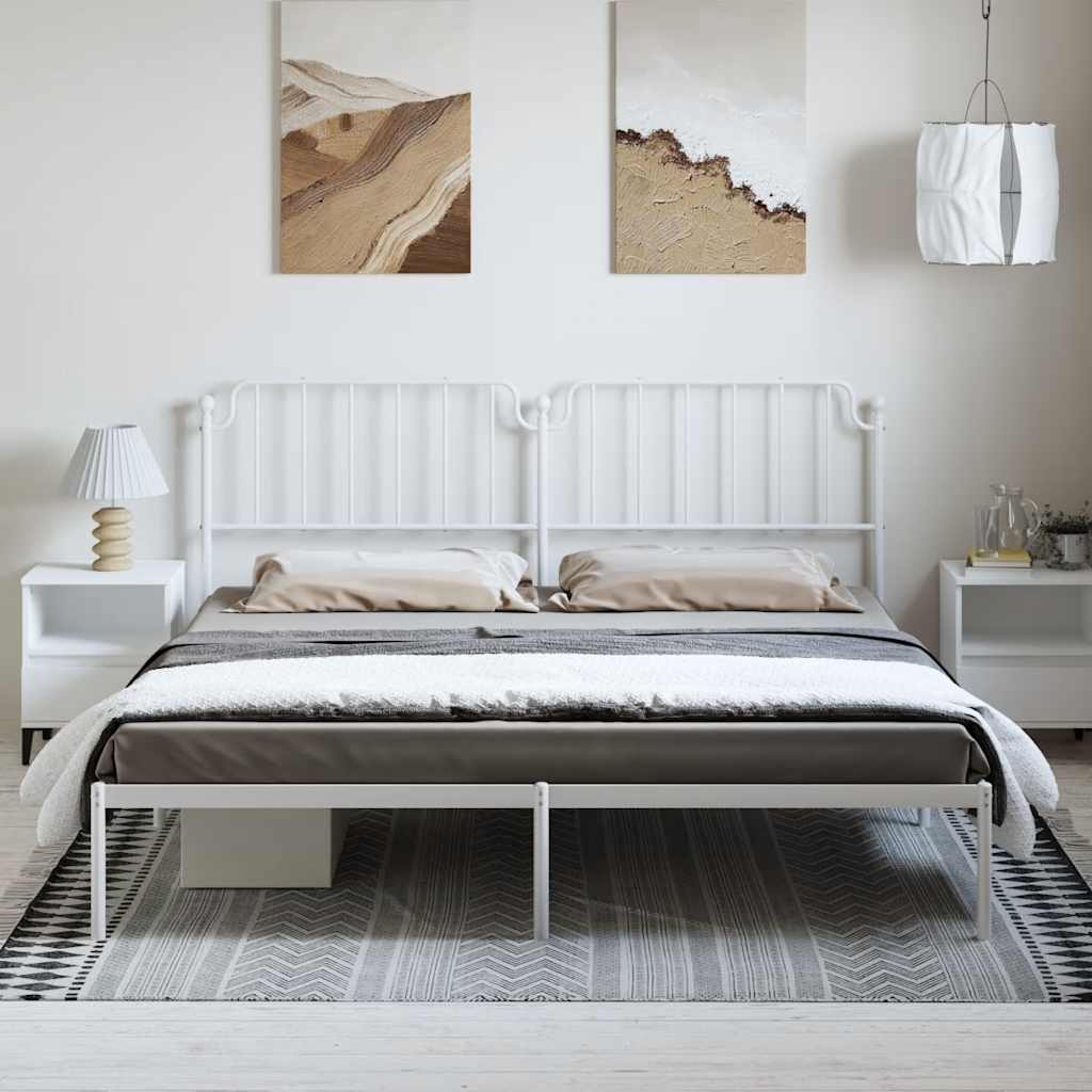 vidaXL Bedframe met hoofdbord metaal wit 183x213 cm afbeelding