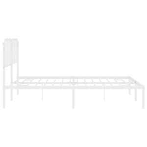 Kovový rám postele s čelem bílý 200 x 200 cm - obrázek 6