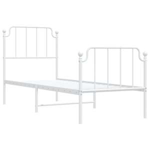 Kovový rám postele s hlavovým a nožním čelem bílý 80 x 200 cm - obrázek 4
