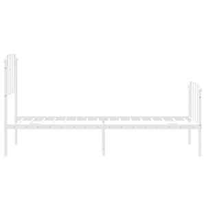 Kovový rám postele s hlavovým a nožním čelem bílý 80 x 200 cm - obrázek 6