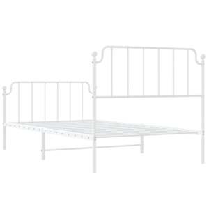 Kovový rám postele s hlavovým a nožním čelem bílý 107 x 203 cm - obrázek 7