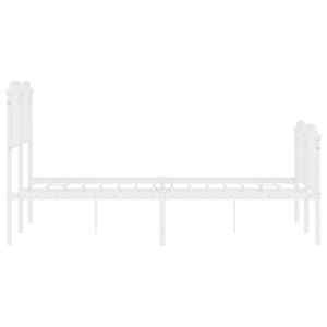 Kovový rám postele s hlavovým a nožním čelem bílý 120 x 200 cm - obrázek 6