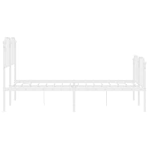 Kovový rám postele s hlavovým a nožním čelem bílý 140 x 200 cm - obrázek 6