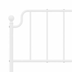 Kovový rám postele s hlavovým a nožním čelem bílý 150 x 200 cm - obrázek 9