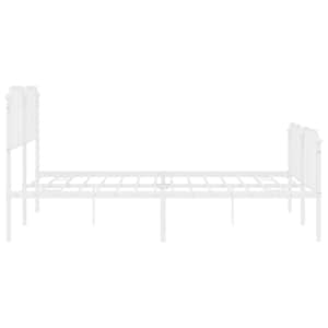 Kovový rám postele s hlavovým a nožním čelem bílý 180 x 200 cm - obrázek 6