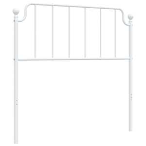 Kovové náhradní čelo postele bílé 100 cm - obrázek 2