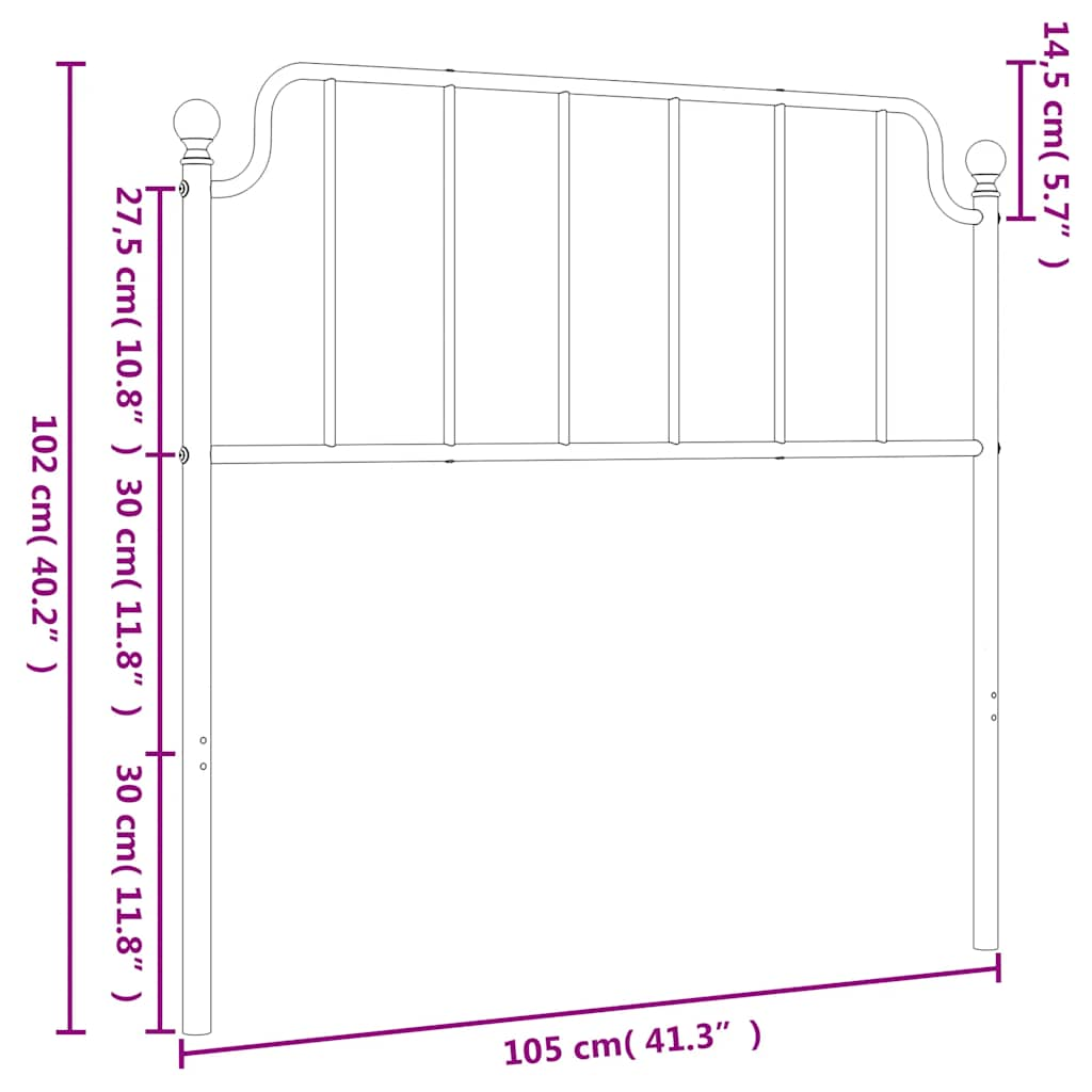 Metal Headboard, Steel Headboard Only vidaXL