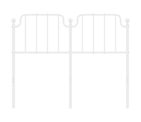 vidaXL Tăblie de pat metalică, alb, 120 cm