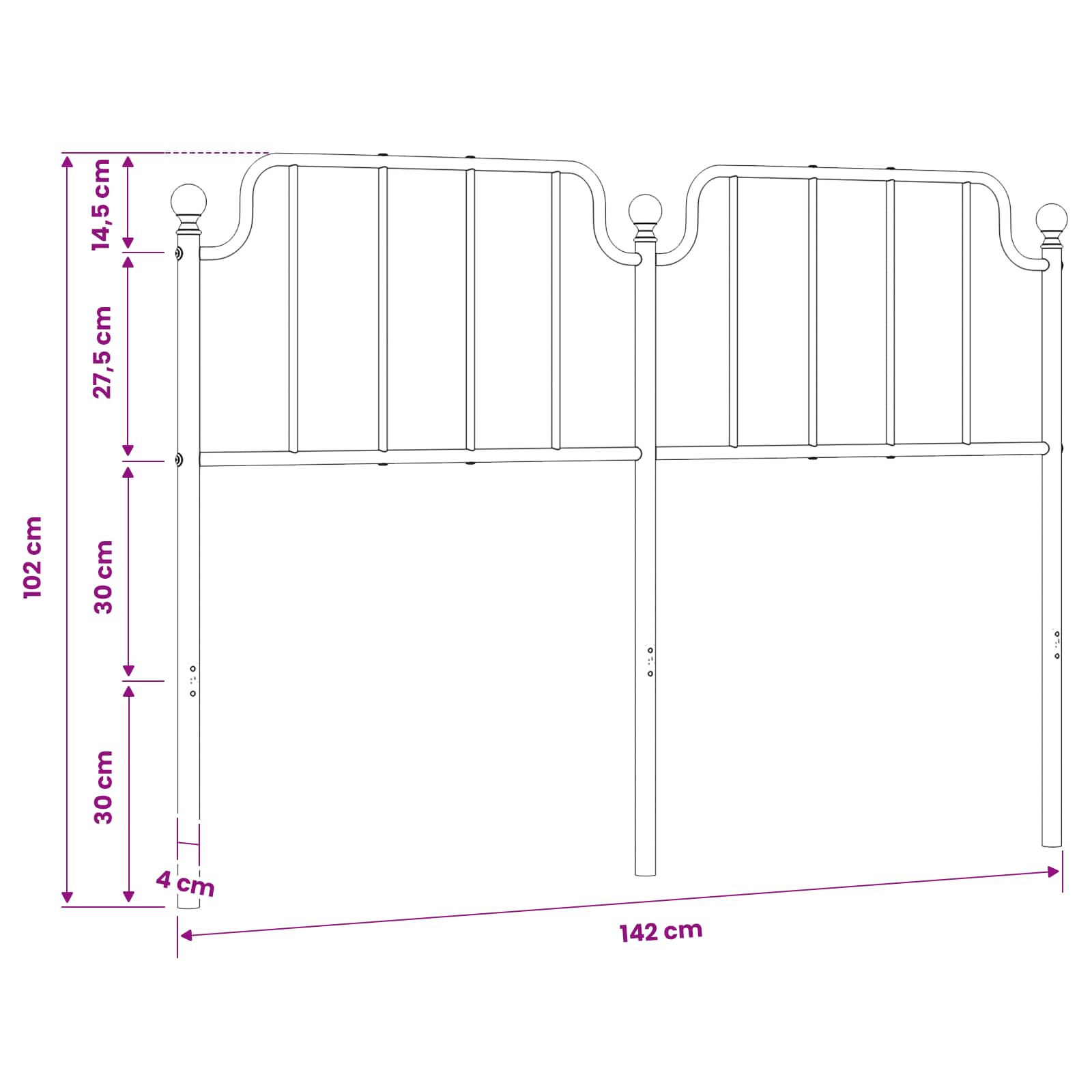 Metal Replace Headboard size guide