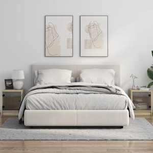 Noční stolky se skleněnými dvířky 2 ks dub sonoma 35x37x42 cm - obrázek 3