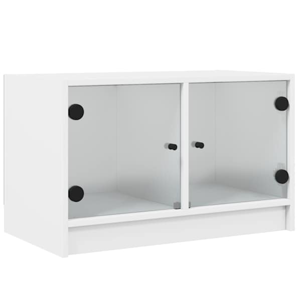 vidaXL klaasustega telerikapp, valge, 68 x 37 x 42 cm
