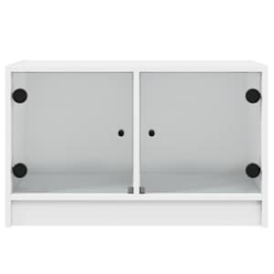 TV skříňka se skleněnými dvířky bílá 68x37x42 cm - obrázek 6