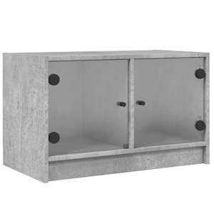 TV skříňka se skleněnými dvířky betonově šedá 68x37x42 cm - obrázek 2